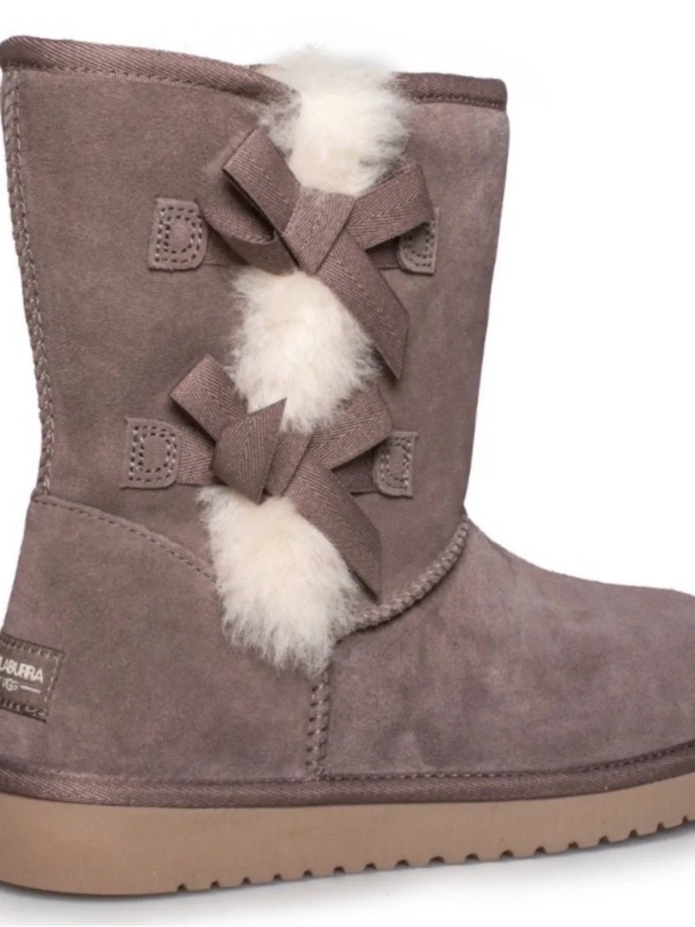 Koolaburra by UGG Victoria Short Suede Bow Boots – Women’s Size 9, Taupe